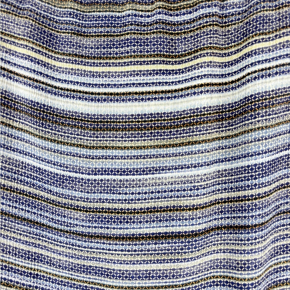 VTG Preview Collection Striped Pencil MIDI Skirt Chiffon 90s Y2K Sz Large Blue - Picture 4 of 11